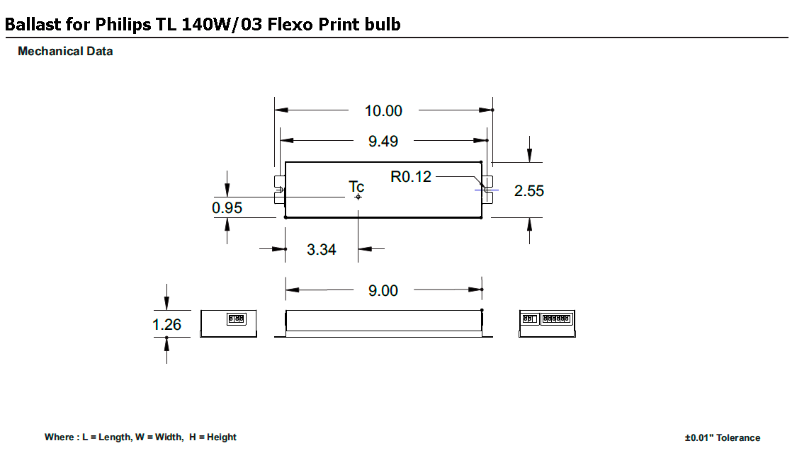 Balastro para bombilla Philips TL 140W/03 Flexo Print