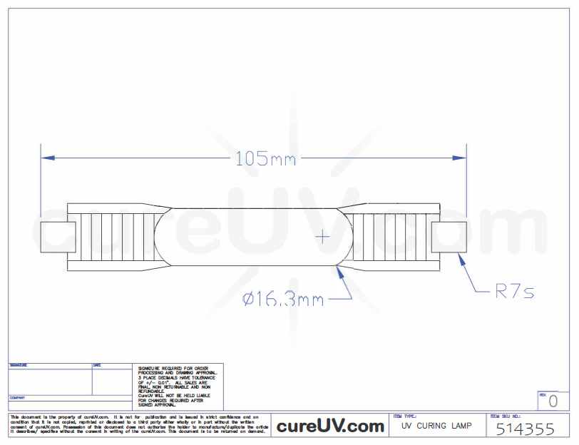 ColorSpan H35000 UV Curing Bulb - CureUV Brand