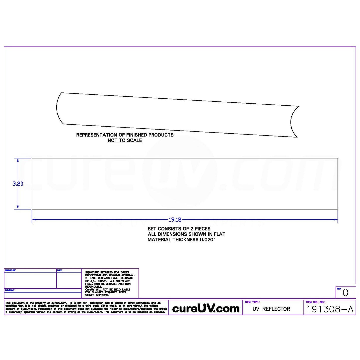 Ensemble de réflecteurs en aluminium pour ampoule de lampe à polymérisation UV américaine # A94182MCB