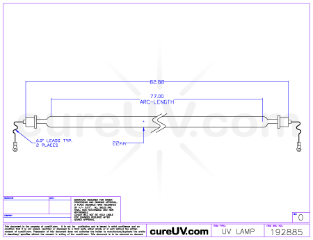Sias Print Part # HA278-CSD UV Curing Lamp Bulb