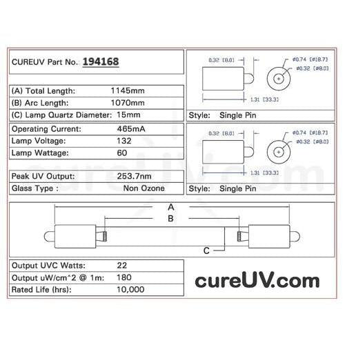 Ideal Horizons - 12013 UV Light Bulb for Germicidal Water Treatment