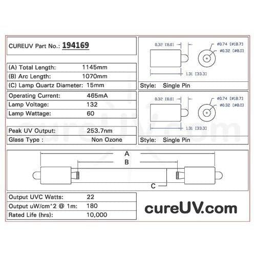 Siemens - LP4535 UV Light Bulb for Germicidal Water Treatment