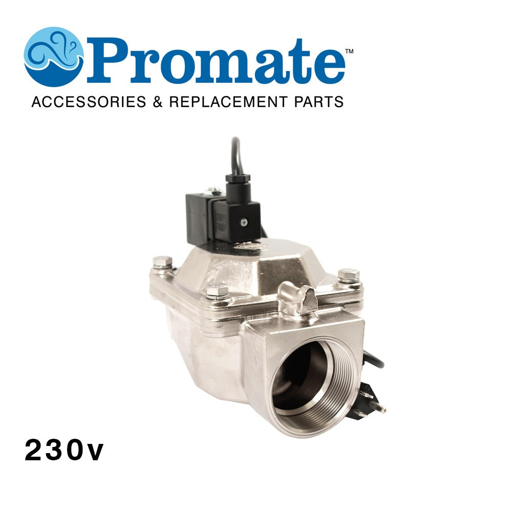Solenoid: 2" NPT 220/240v / 2-150 psi / Nickel Coated Brass