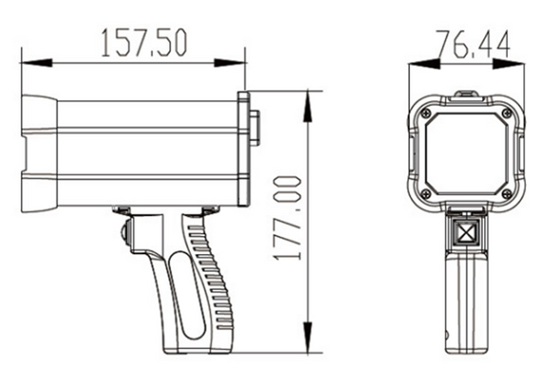 UVED-8W-FL high-perfomance, portabel UV-A-LED-Hand-Flooder