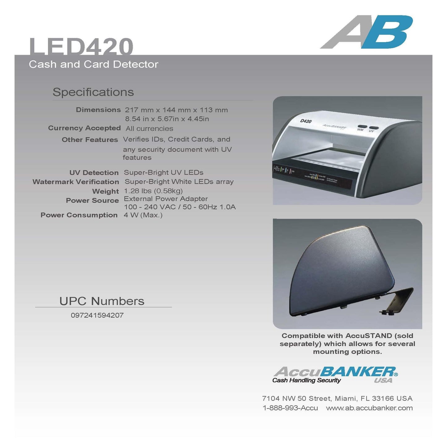 UV Counterfeit Money Detector LED420