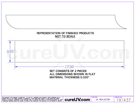 UV Curing - Aetek Part # 0701198 UV Curing Reflector Liner