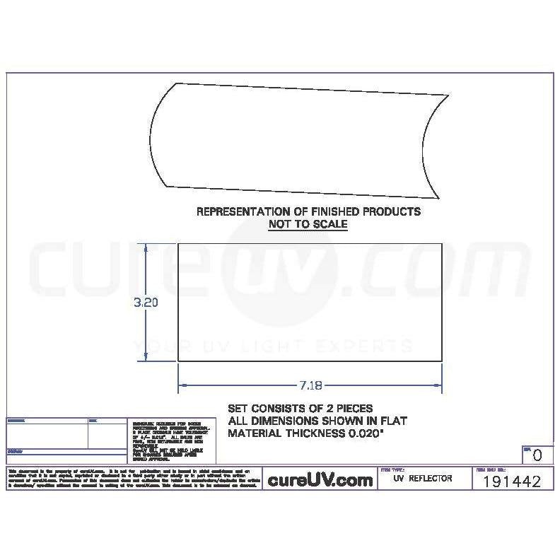 UV Curing - American Ultraviolet Part # A9461MCB Compatible Generic UV Curing Reflector Liner