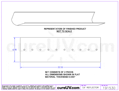 UV Curing - Amjo Part # 6844A5CHD UV Curing Reflector Liner