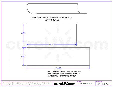 UV Curing - Dorn/SPE Part # P3042C UV Curing Reflector Liner