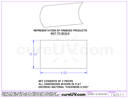 UV Curing - Durst Rho Pictor 600 Dichroic Coated UV Reflector Liner