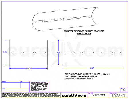 UV Curing - Electech Part # ET4060016C UV Curing Reflector Liners