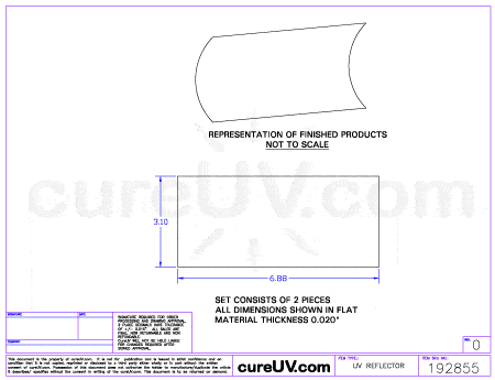 UV Curing - Guann Yinn Part # 18/150 UV Curing Reflector Liners