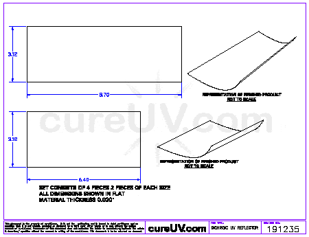 UV Curing - Inca Columbia Turbo Dichroic Coated UV Reflector Liner