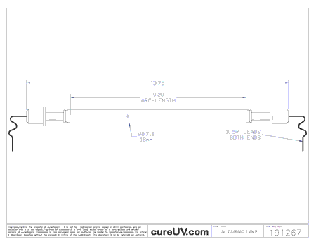 UV Curing Lamp - Aetek Part # 0701172 UV Curing Lamp Bulb