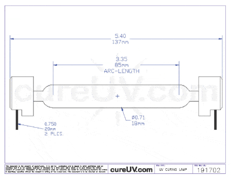 UV Curing Lamp - ColorSpan 9840UV SO 085A UV Curing Lamp Bulb