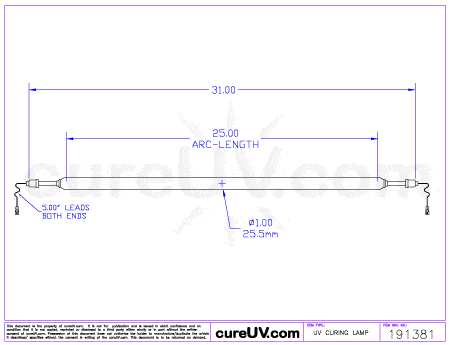 UV Curing Lamp - Dorn / SPE Part # P3024C UV Curing Lamp Bulb