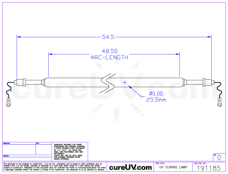 UV Curing Lamp - Dorn / SPE Part # P3048C UV Curing Lamp Bulb
