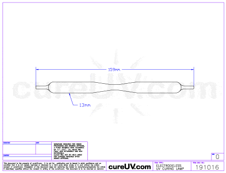 UV Curing Lamp - Fusion UV 558394 Equivalent 6" D Type UV Lamp