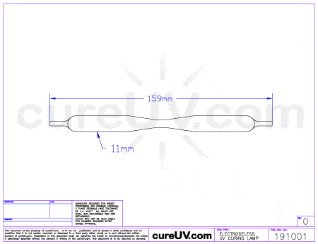 UV Curing Lamp - Fusion UV 558431 Equivalent 6" H+ Type UV Lamp