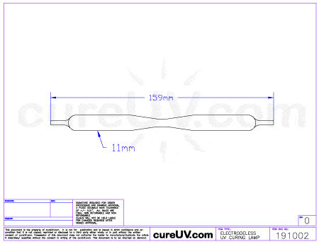UV Curing Lamp - Fusion UV 558437 Equivalent 6" V Type UV Lamp