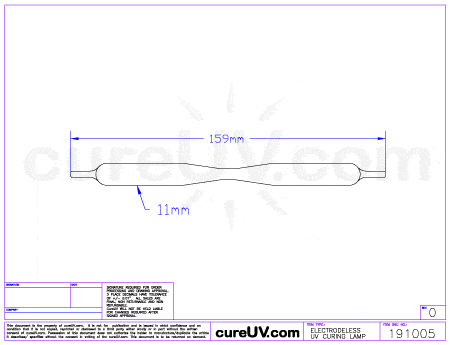 UV Curing Lamp - Fusion UV 558439 Equivalent 6" H Type UV Lamp