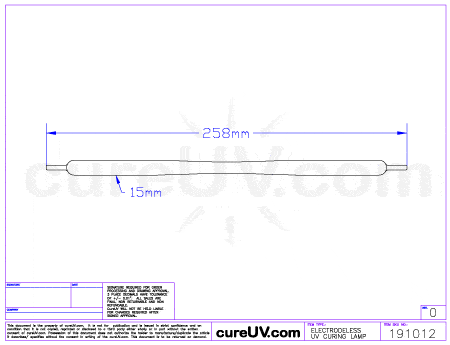 UV Curing Lamp - Fusion UV 558471 Equivalent 10" H+ Type UV Lamp