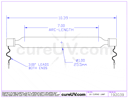 UV Curing Lamp - Gandinnovations Jeti 3348 Galaxy RTR 397-000175 UV Curing Lamp Bulb