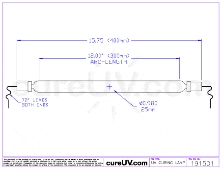 UV Curing Lamp - Giardina Part # 6612AP41 UV Curing Lamp Bulb