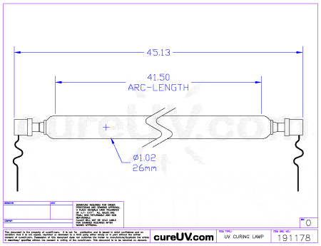 UV Curing Lamp - Grafix Part # 9911 UV Curing Lamp Bulb