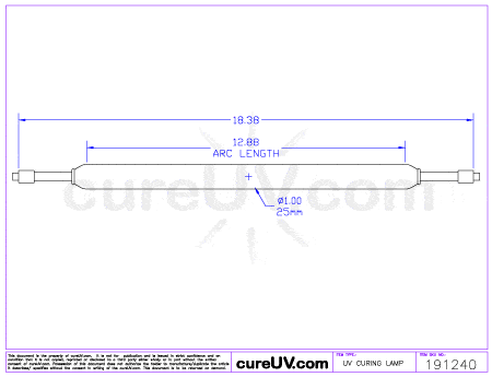 UV Curing Lamp - Hanovia Part # 6812A431 UV Curing Lamp Bulb