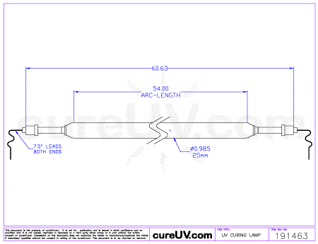 UV Curing Lamp - M&R Part # 1036002A UV Curing Lamp Bulb