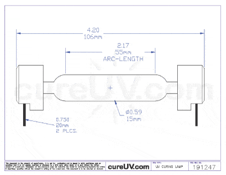 UV Curing Lamp - Mimaki JF-1610 SO 055A UV Curing Lamp Bulb