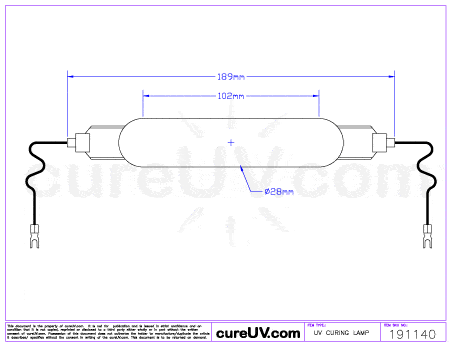 UV Curing Lamp - Ushio MHL-261L Metal Halide UV Lamp