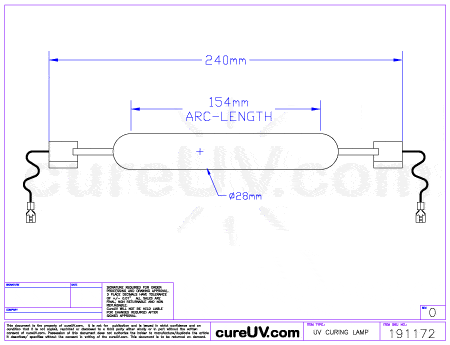 UV Curing Lamp - Ushio MHL-5027S Metal Halide UV Lamp