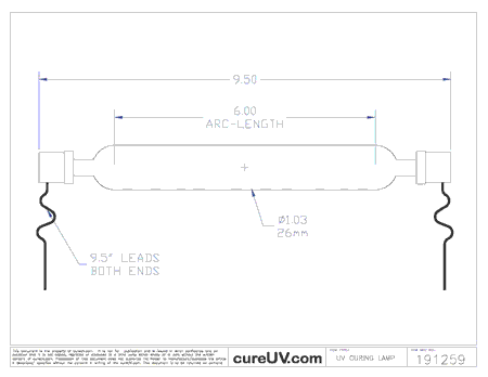 UV Curing Lamp - VUTEk QS3200 PS 4966A UV Curing Lamp Bulb