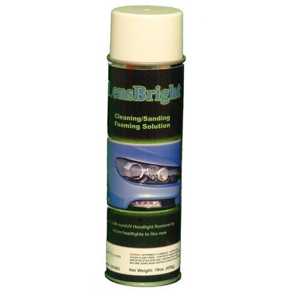 UV Curing - LensBright Headlight Restore Foaming Cleaner - 19oz Aerosol Can
