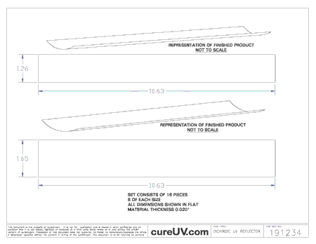 UV Curing - Nordson S7098 Dichroic Coated UV Reflector Liner