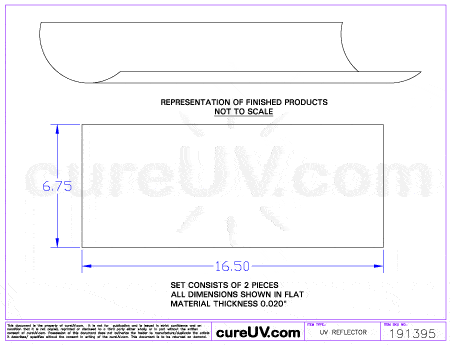 UV Curing - UV Reflector - P3030C Dorn SPE UV System For 30" Arc UV Lamp