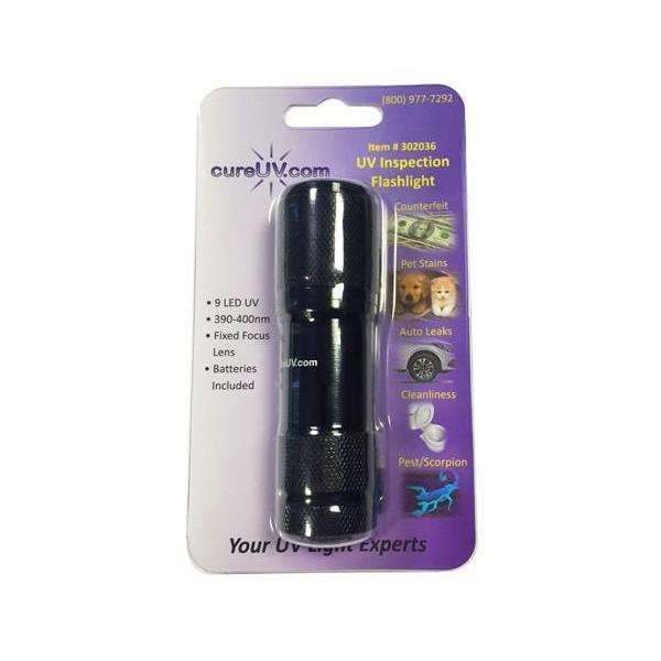 UV Detection - 9-LED Portable UV Inspection Flashlight - 390-400nm Blacklight