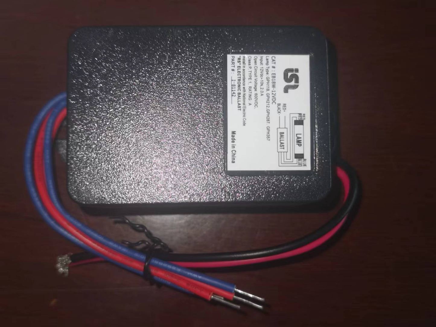 12VDC Ballast for UVC Bulbs between 8W-18W