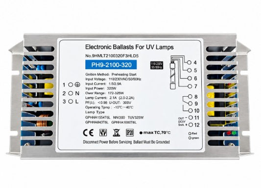 Electronic Ballast for UV Lamps – 320W, 110/230V AC, 50/60Hz