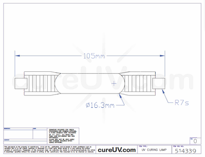 ColorSpan 5460UV Parte # CH231-A Bombilla de lámpara de curado UV