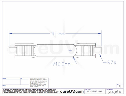 ColorSpan 5460UV Parte # CH231-A Bombilla de lámpara de curado UV
