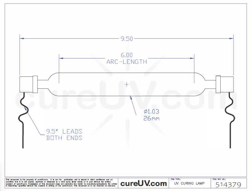 VUTEk 45088271 UV Curing Bulb - CureUV Brand