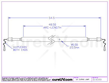 Dorn / SPE Parte # P3048C Bombilla de lámpara de curado UV