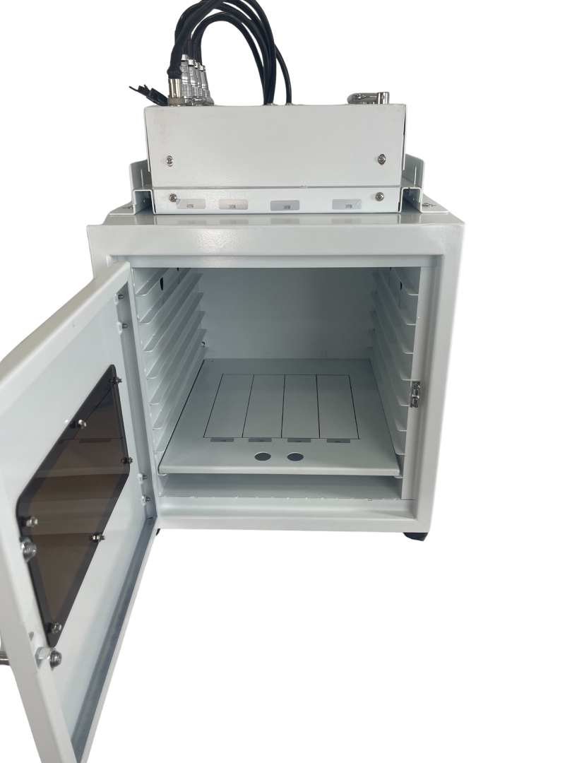 4 Wavelength LED UV Test Chamber with Rotating Tray and Adjustable Shelf Height