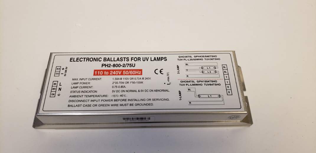 Electronic Ballast PH2-800-2/75U for Germicidal Lamps up to 180W