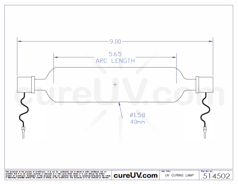 UViterno Parte # 8015 Bombilla de lámpara de curado UV