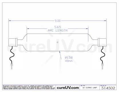 UViterno Parte # 8015 Bombilla de lámpara de curado UV