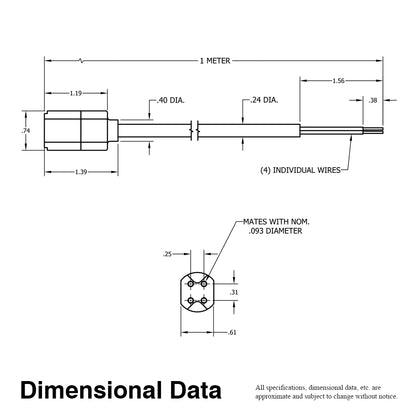 4-Pin Lamp Socket with 1 Meter Lead Wire (18 AWG)